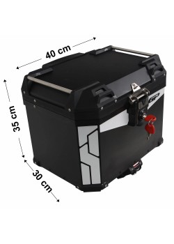 GP Kompozit Universal 37 lt Alüminyum Motosiklet Çantası Siyah