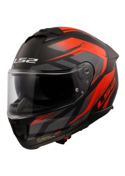 LS2 STREAM 2 FURY MAT SİYAH-GRİ-KIRMIZI KASK