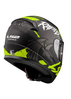 LS2 RAPID 2 RAVEN MAT SİYAH-GRİ-NEON SARI KASK