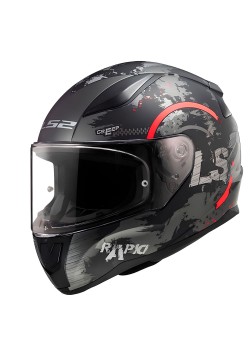 LS2 RAPID 2 CIRCLE MAT SİYAH-KIRMIZI KASK