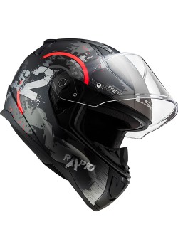 LS2 RAPID 2 CIRCLE MAT SİYAH-KIRMIZI KASK